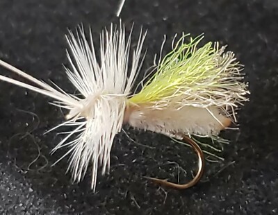 PARACHUTE SLICK WATER CADDIS CREAM # 16 FLY FISHING FLIES FRONTIER FLY CO HI VIS