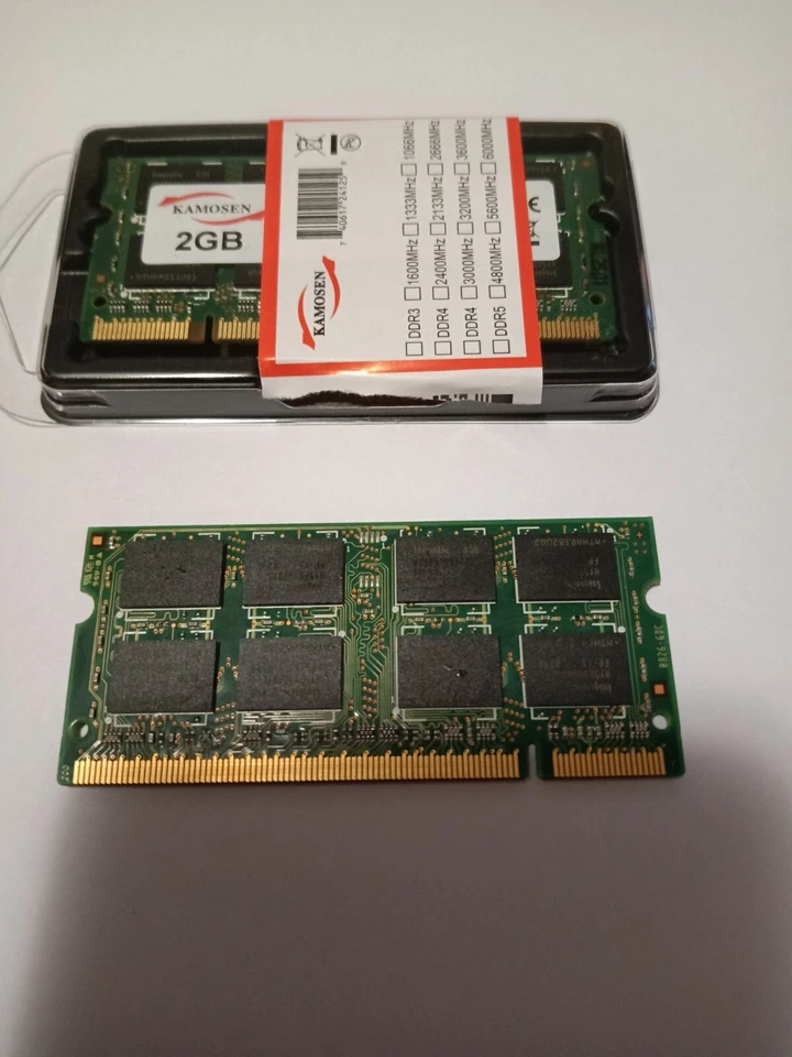 RAM 2GB DDR2 PC2-6400S 800MHz 800 PORTATILE 2 GB SODIMM 200 PIN LAPTOP MEMORIA - Immagine 2 di 2