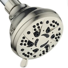 Cabezal de ducha espiral AquaDance níquel cepillado 3,5" alta presión 6 ajustes