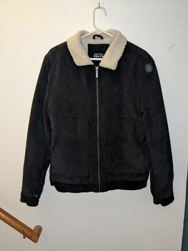 Native Youth Medium Black Corduroy Faux 