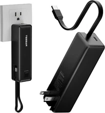 Portable Charger Power Bank 20W Fast Charging Built-in Cable USB C 5000mAh AC