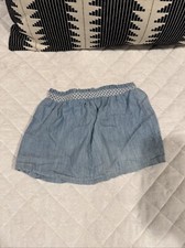 Baby Gap Girls Denim Cotton Blue Short Elastic Band Skirt Size 2T