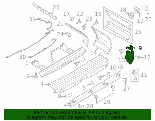 Tapa del extremo del parachoques trasero lado del pasajero para Ford Transit 2015-2018 (N/P CK4Z17F774DA)