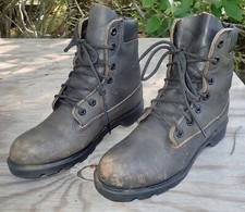 Golden Retriever Vintage Leather Plain Toe Work Boots Size 7.5 M Made in USA