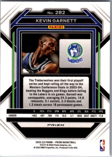 2022-23 Panini Prizm Silver Prizm #282 Kevin Garnett Timberwolves Celtics - Picture 2 of 2