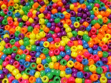 Multi Neon Mix 9x6mm Pony Beads 500pc Made in the USA kids party crafts