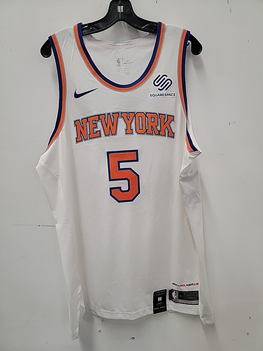 NWT New York Knicks Dennis Smith Jr #5 White Jersey Procut XL 52 Nike SIGNED