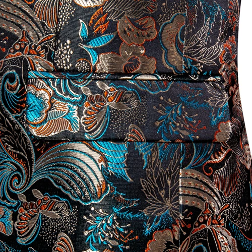 Para Hombres Floral Esmoquin Cena Chaqueta Calce Regular Chal Solapa Paisley Baile de graduación Fiesta Traje - Imagen 63 de 236