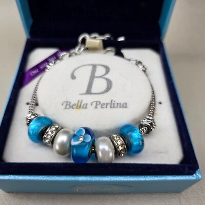 COOLSTEELANDBEYOND Bracciale Perline Oro Con Zirconi - Gioiello Elegante Per Donna E Ragazza - 5