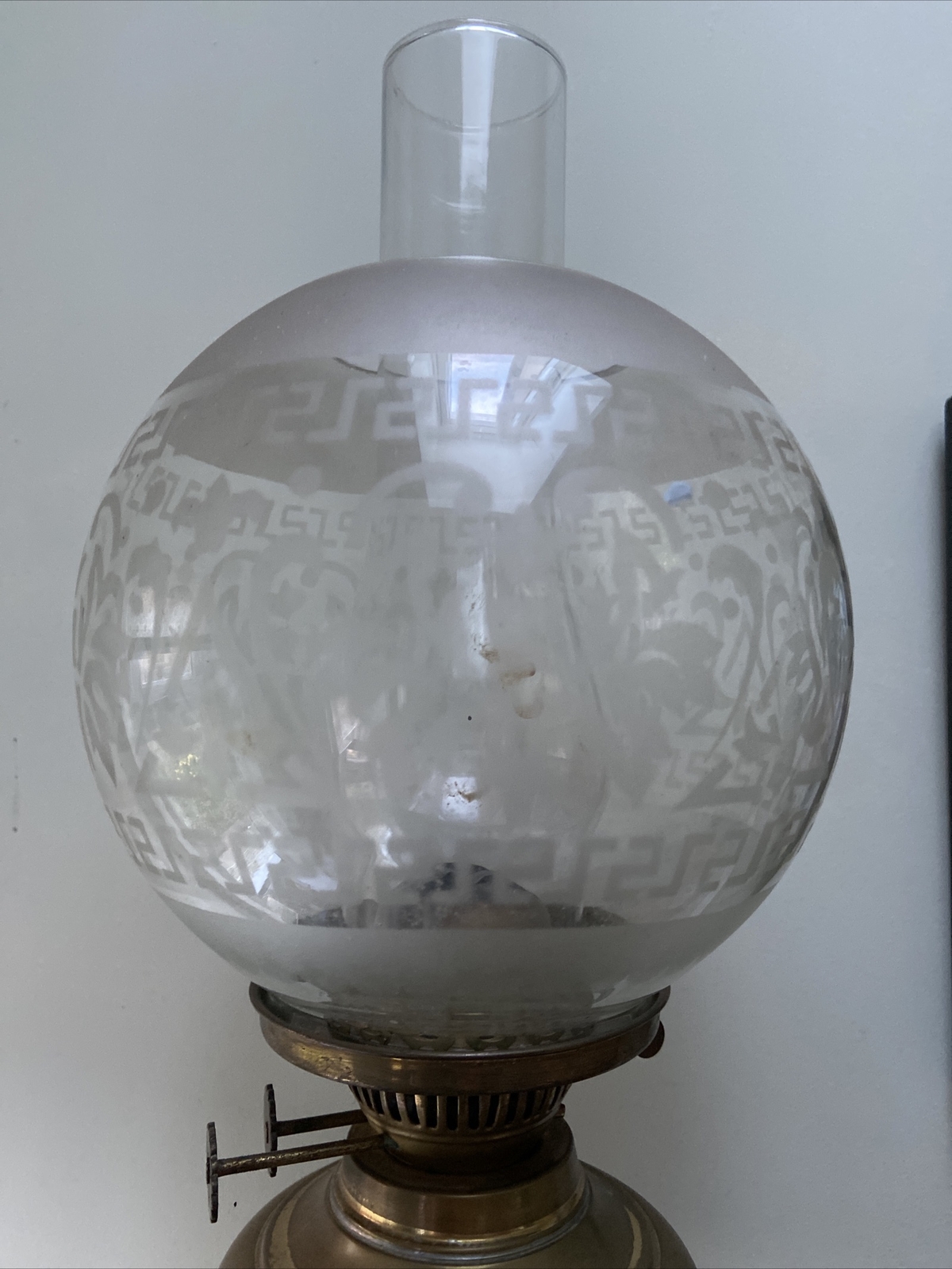 Antique brass oil lamp eBay