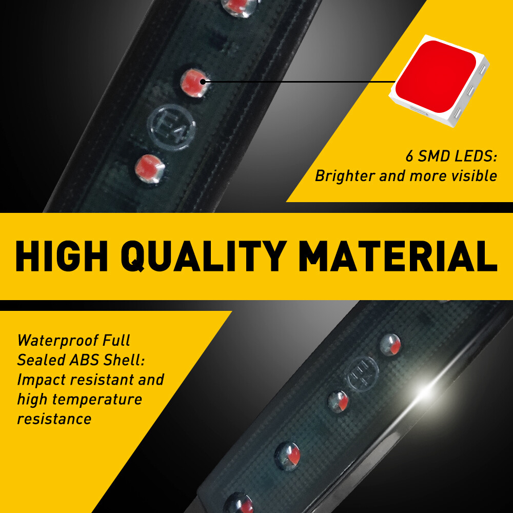 10PCS 3.8" Smoked Red Side Marker Clearance Tail Light LED for Truck Trailer New