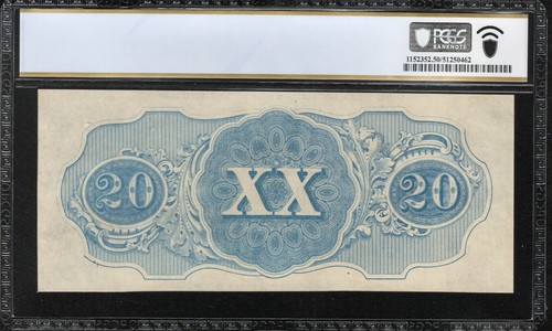 T-51 1862 $20 CONFEDERATE CURRENCY PCGS 50 CIVIL WAR 10707 - Picture 3 of 3