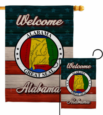 Welcome Alabama Garden Flag Americana States Decorative Gift Yard House Banner