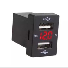 Dual USB Port Charging Digital Volt meter Fits Toyota Hilux Revo Fortuner 15-22