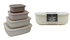Set of 4 Food Storage Containers BPA-Free Vented Lids Microwave Freezer Safe