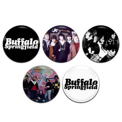 5x Buffalo Springfield Band Psychedelic Rock 25 mm / 1 Zoll D Pin Button Anstecker