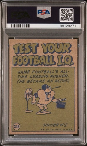 1972 Topps Football #343 Joe Namath In Action PSA 8 New York Jets Jets Jets - Picture 2 of 2