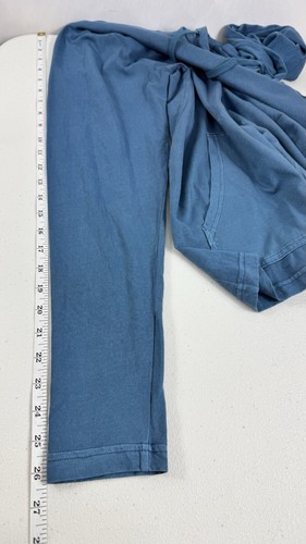 RVCA New Mens L Blue Long Sleeve Hoodie Tee Shirt Street Artist Design Logo Slim - Picture 7 of 15
