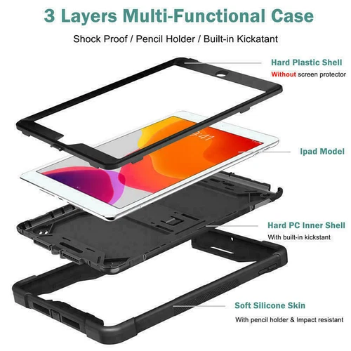 For iPad 5/6/7/8/9/10th Mini Air Pro 11" Shockproof Rugged Stand Hard Case Cover - Picture 48 of 53