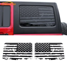 Hardtop Window Stickers US Flag for Jeep Wrangler 2011-18 JKU 4 Door Accessories