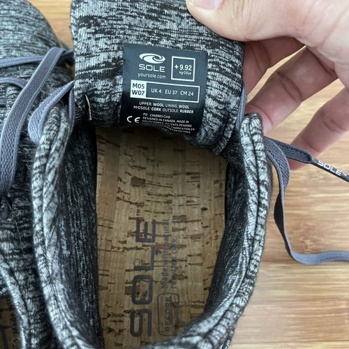 Sole x United By Blue Jasper Chukka Shoes Women Sz 7 Heather Gray Wool Cork Boot - Bild 12 von 16