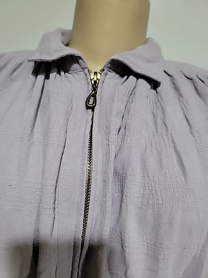 Años 80 A. Deportes De Colección Cremallera Completa Lila Plisada Talla M Para Mujer (Solo La Chaqueta) #R1 Foto 3 de 4