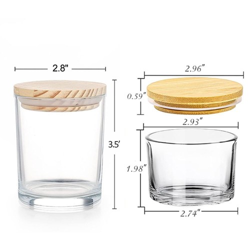 Clear Glass Candle Jars Transparent Glass Aromatherapy Tray for Making Candles - Picture 2 of 14
