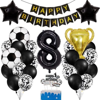 Fußball Luftballon Geburtstag Jungen Deko Schwarze Gold Party Geburtstagsdeko