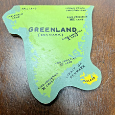 Vintage SIFO Magnetic Wood Puzzle Piece Greenland Iceland World Map Replacement