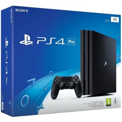 PS4 - Konsole Pro 1TB #schwarz + Original Controller mit OVP OVP beschädigt