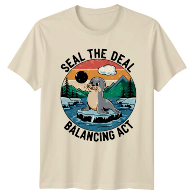Retro T-Shirt Seal The Deal Balanceakt Tier Wortspiel lustig Geschenk