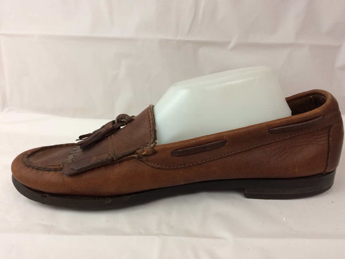 Bass Flex Tassel Loafers Brown Leather Kiltie Moccasin Mens 8M Classic Preppy Bass Kiltie Loafers - Etsy main image 4