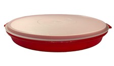 Tupperware 12" Divider Round Veggie Keeper 224-16 With Lid Made In USA Vintage