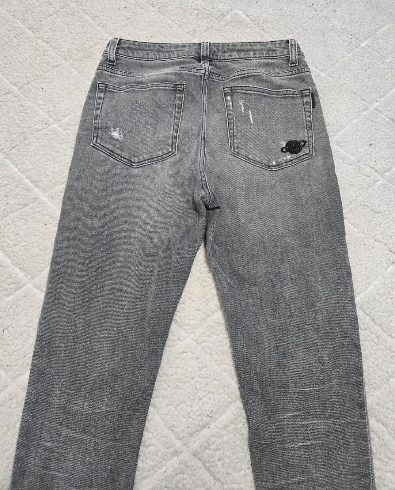 Jeans skinny Saint Laurent donna grigio denim invecchiato D05 con SK MW taglia 28