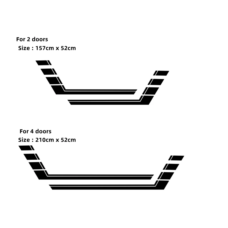 Наклейки для украшения боковой стороны двери кузова автомобиля для Jeep Wrangler JK JL CJ RUBICON 4x4 - Изображение 2 из 4