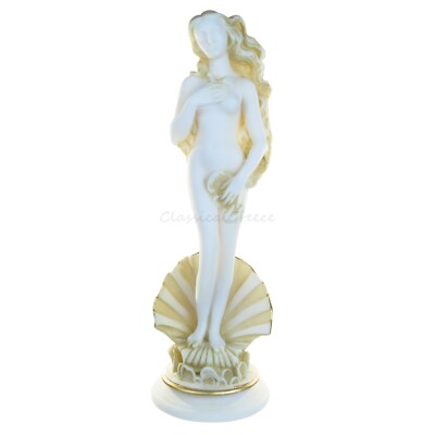 Statue Ancient Greek Goddess Aphrodite Botticelli Alabaster 10''-25cm Mythology