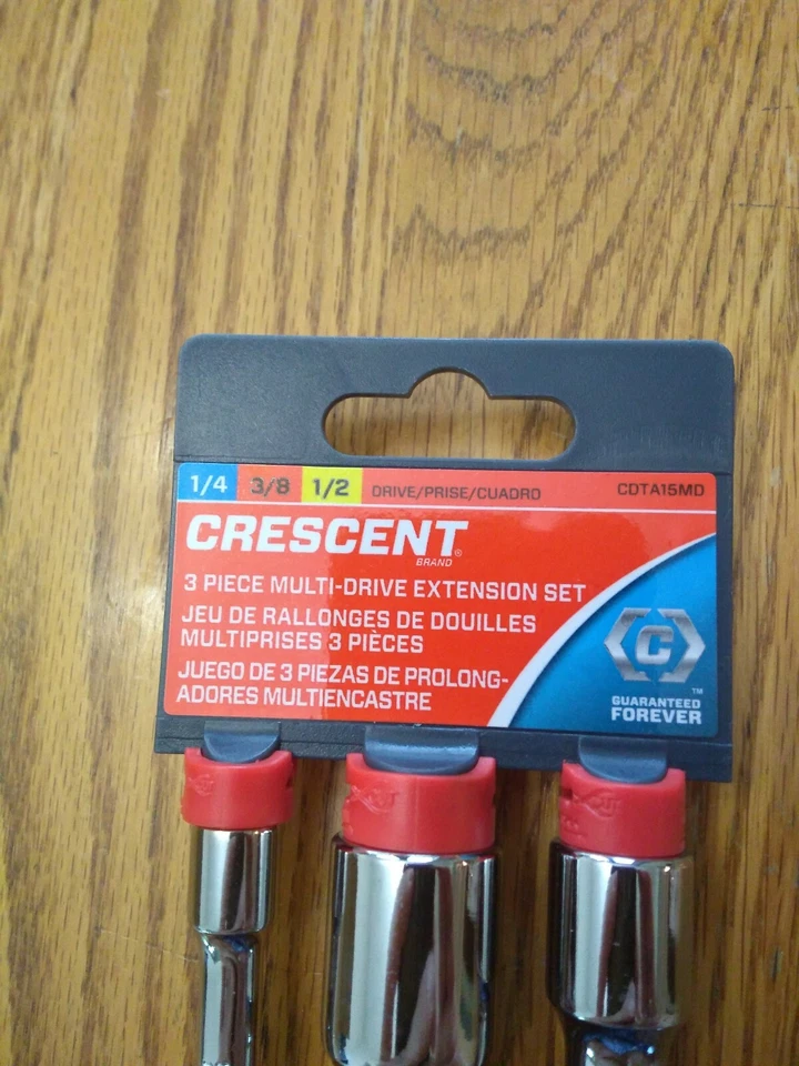 Crescent 3 Piece Socket Bar Extension Set 1/4" 3/8" 1/2" Drive CDTA15MD - Image 2 of 4