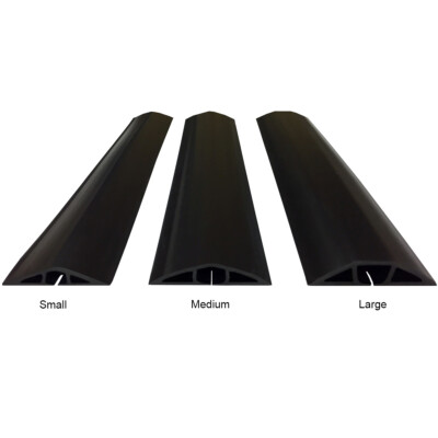 Plastic Power Cord Cable Indoor Wire Protector Floor Cover - 5FT to 50FT - Black