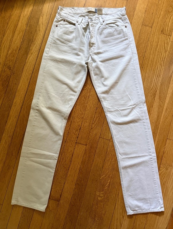 90s Vintage  Gap Boy Fit Button Fly Wms 100% Cotton Twill Pants Size 8 L Beige