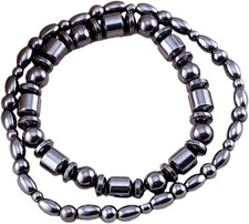 VIKI LYNN 2 Sets of Hematite Magnetic Bracelets and Anklets for Women