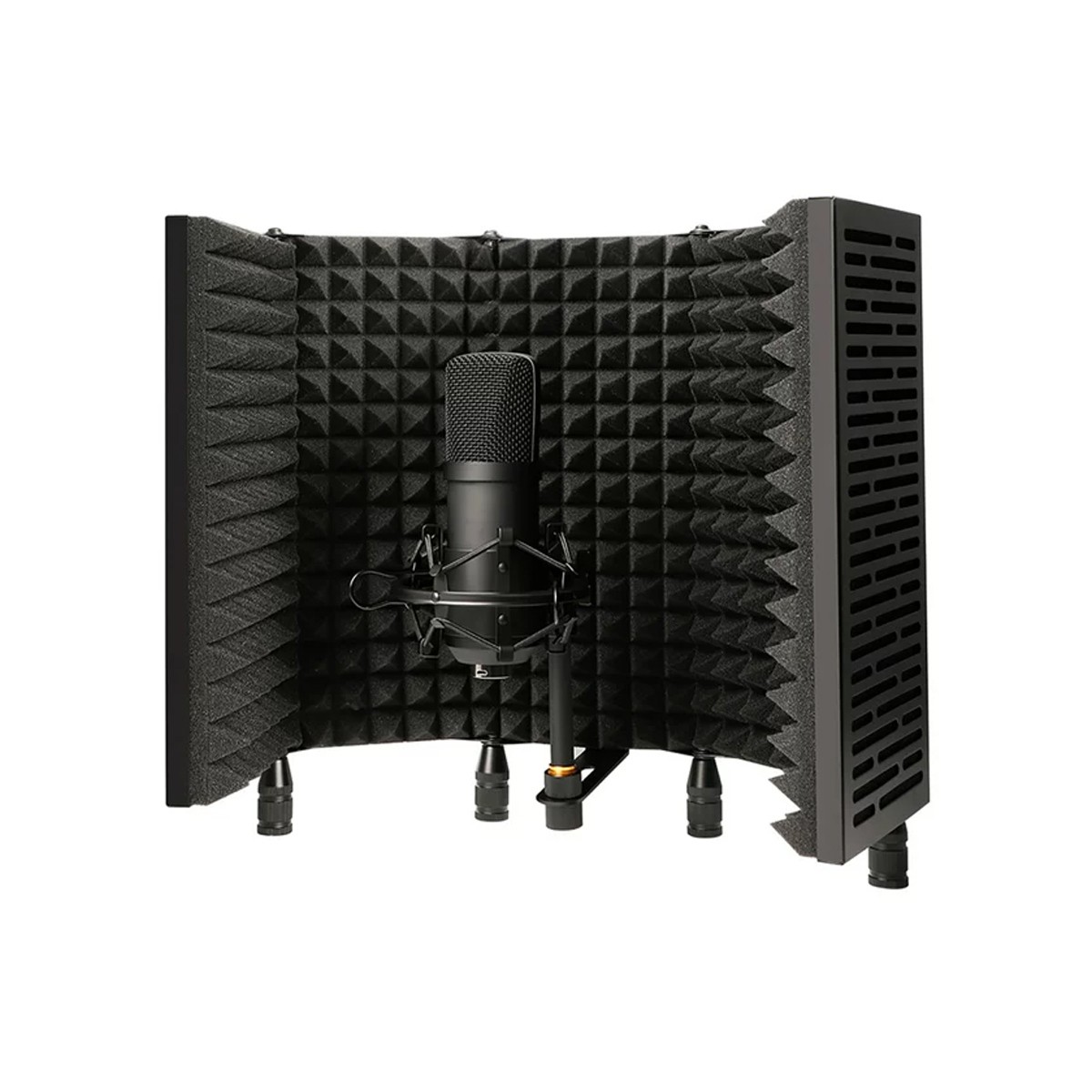 Технические характеристики Prof Vocal Iso Refl Sound Shield, черный алюминий, Черная пена