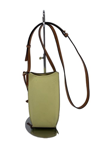 LOEWE Shoulder Bag GATE POCKET Leather YLW Lemon Yellow Used