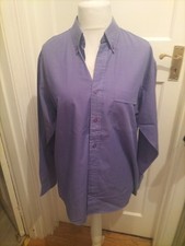 Mens Uno Jeff Co Size 16 Cotton Rich Purple Long Sleeved Shirt