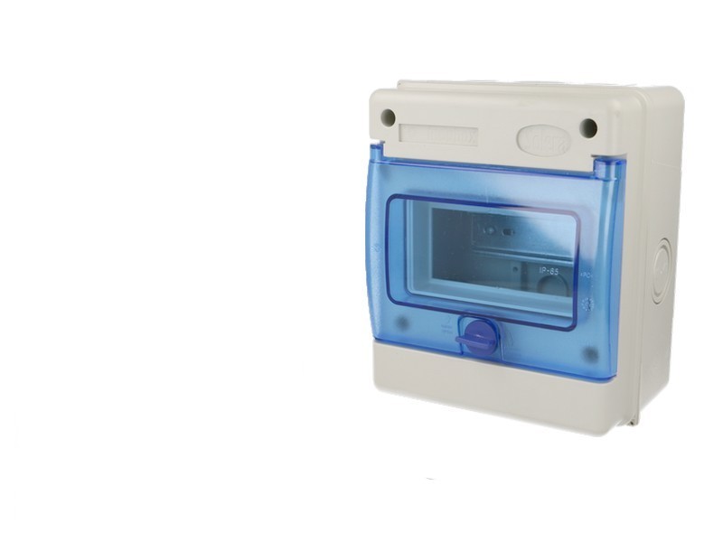 Coffret électrique étanche IP65 avec porte transparente 6 modules haute résistance