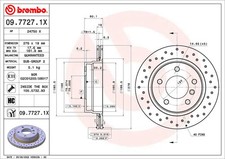 2x Bremsscheibe gelocht/innenbel. 09.7727.1X BREMBO f�r BMW 3 Touring 3 3 Coupe