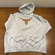 Texas Longhorns Hoodie Mens Large Gray Pullover Fleece Champion