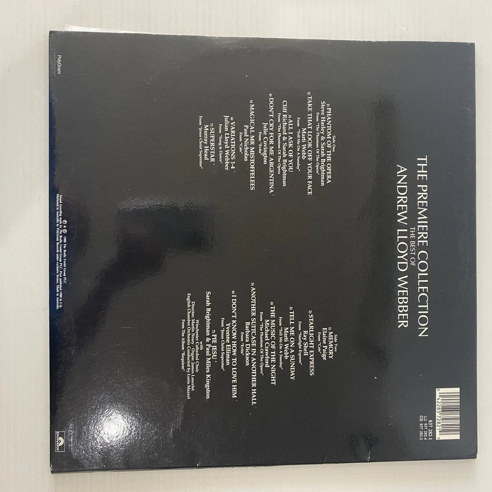 Andrew Lloyd Webber The Premiere Collection LP Record 1988 Cats Phantom Evita - Image 4 of 4