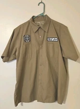 Jesse James Work Wear West Coast Choppers MC Club Button Up Shirt Size Large 