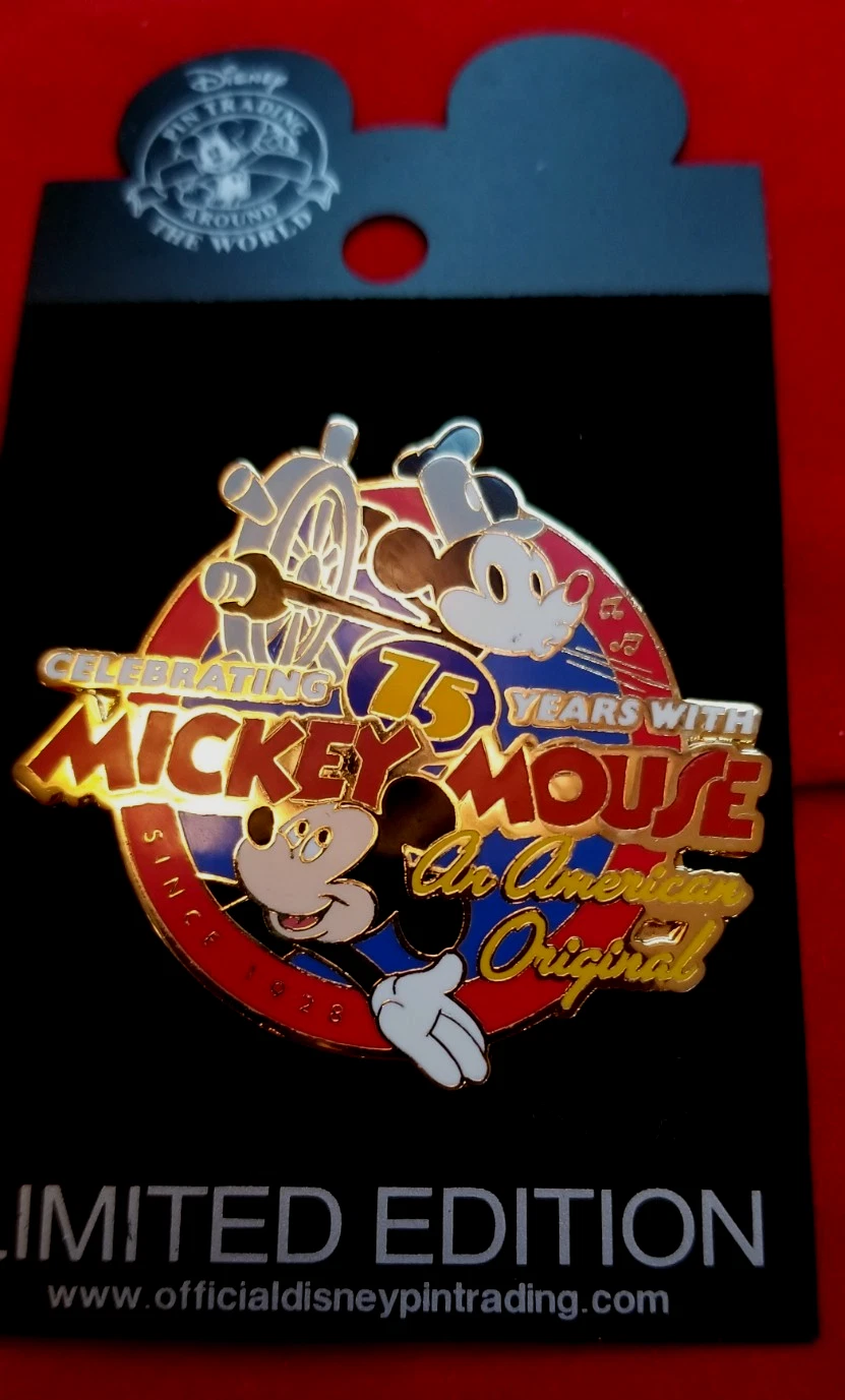 DLR Celebrating 75 Years with Mickey Mouse Pin LE 1928