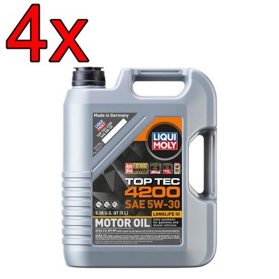 [Case of 4] LIQUI MOLY Top Tec 4200 New Generation SAE 5W-30 Engine Motor Oil 5L